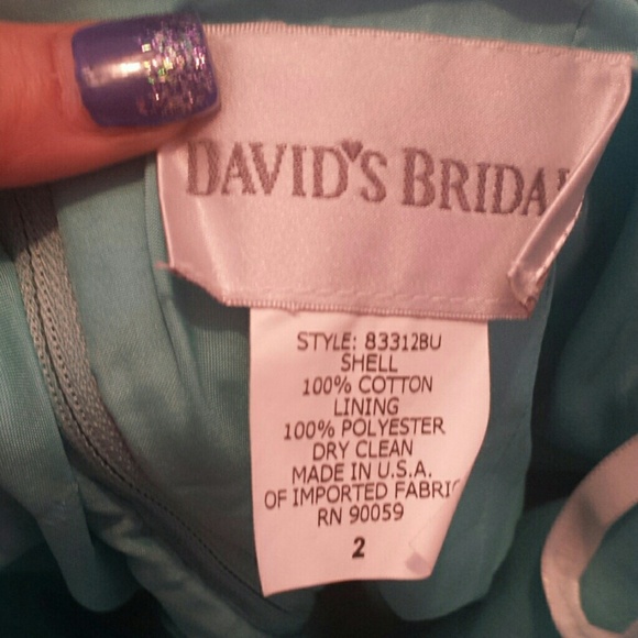 Aqua blue Davids Bridal dress - Picture 3 of 3
