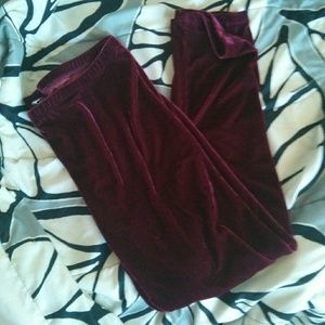 ❌SOLD❌90s grunge maroon velvet leggings