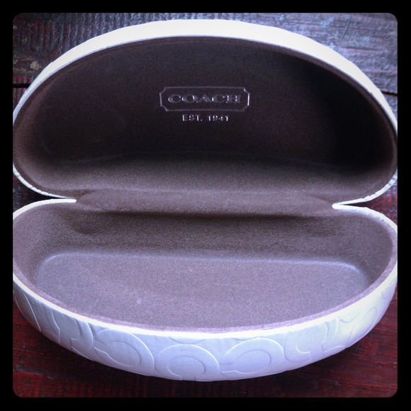 White Coach Patent Sunglasses Case