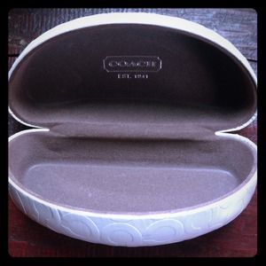 White Coach Patent Sunglasses Case
