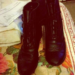 Black oxford ankle bootie