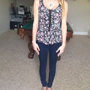 Dark Flower Print Shirt!