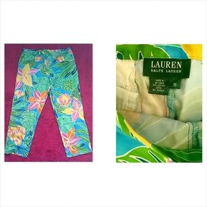 Vintage floral high waist pants