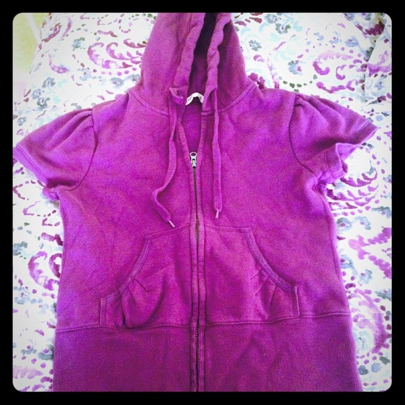 Purple Short Sleeved Hoodie