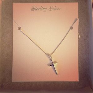 Sterling silver cross necklace NWT