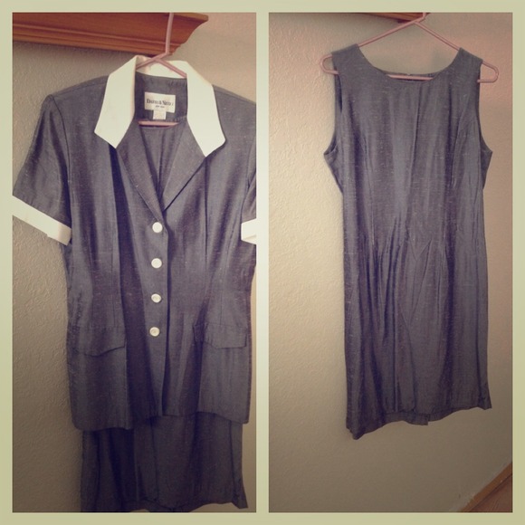 Nice grey sheath dress W/jacket - Picture 1 of 2