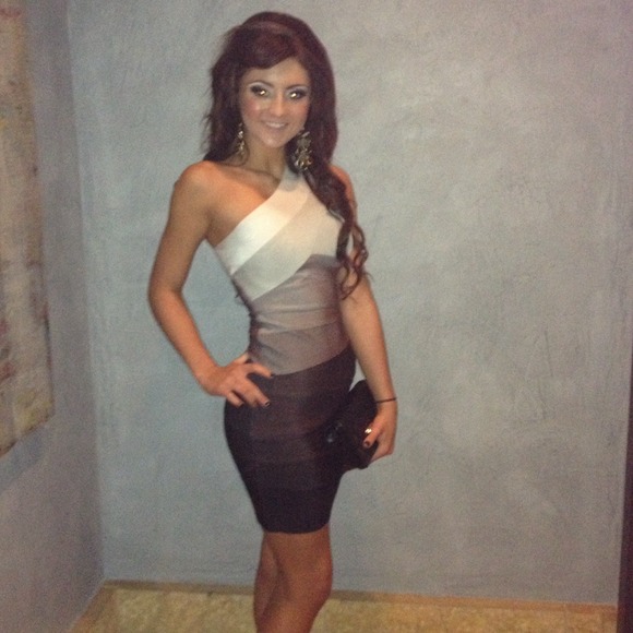 Alexis Black Ombré Herve Leger Bandage Dress XS - Picture 3 of 4