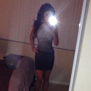 Alexis Black Ombré Herve Leger Bandage Dress XS
