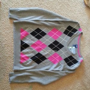 V-neck Argyll sweater