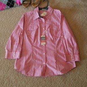 Plaid long sleeved shirt