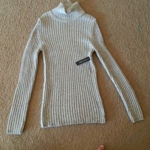 Grey sparkly turtleneck sweater