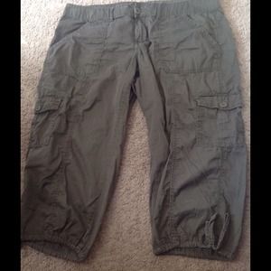 Army green Capri khakis.