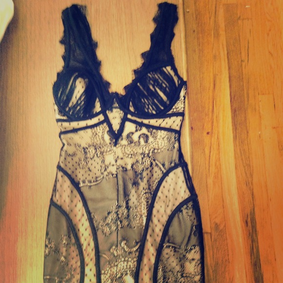 Bebe Black Lace Soji Lingerie Dress