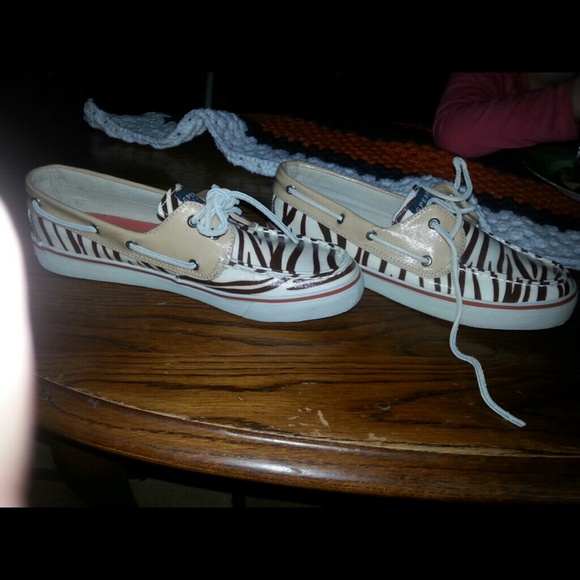 Sperry zebra print shoes
