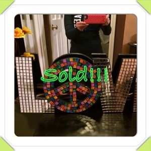 Love Mosaic Mirror Wall Art Hanging