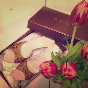 Gucci 'Guccissima' Horsebit Mules in Camel Beige