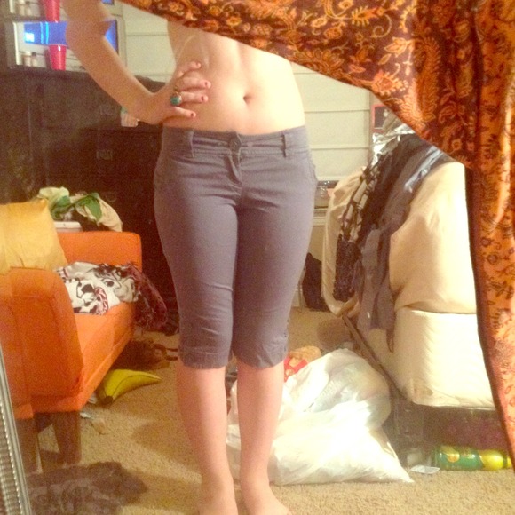 Grey Knee length shorts