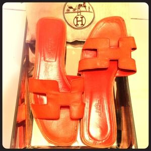 SOLD!!! Hermes 'H' Sandal in Classic Orange