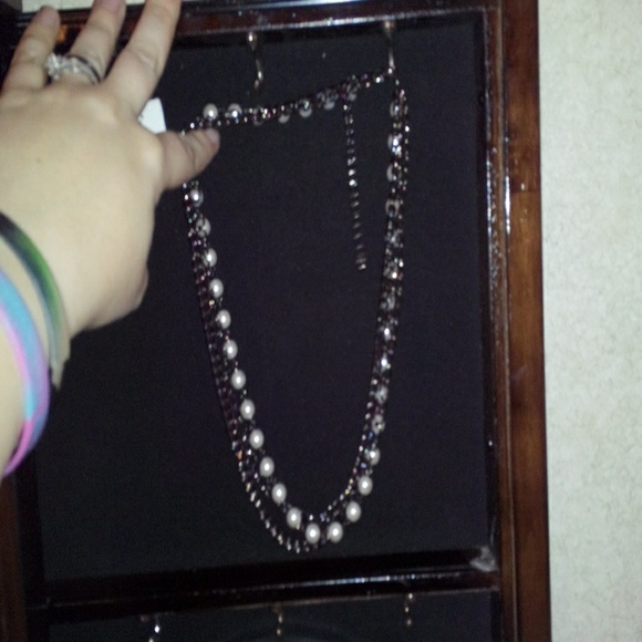 Faux pearl & chain necklace - Picture 1 of 2