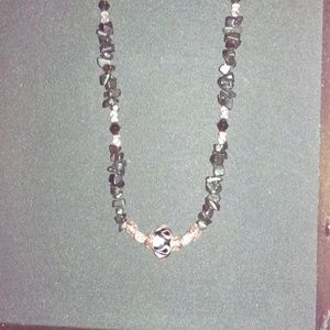 Homemade black & pink toggle necklace