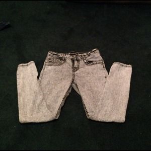 Girls acid washed skinny jeans