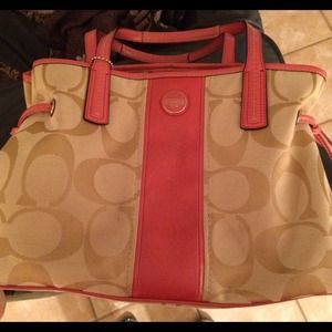 Genuine pink and tan Coach bag