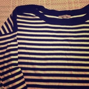 Navy blue and white boat neck GAP sweater