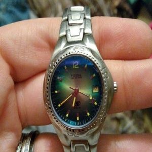 blue Fossil watch