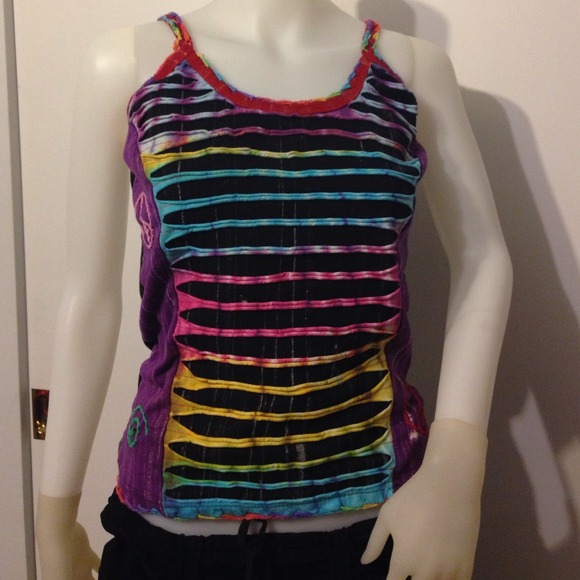 Tie dye tank boho hippie peace top