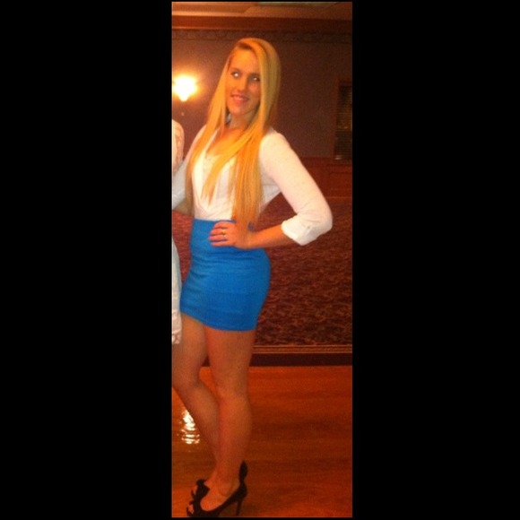 Blue Forever 21 Bodycon Skirt