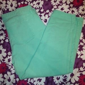 🐬Turquoise Blue Skinny Capri's