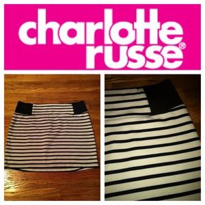 Striped Bodycon Mini Skirt