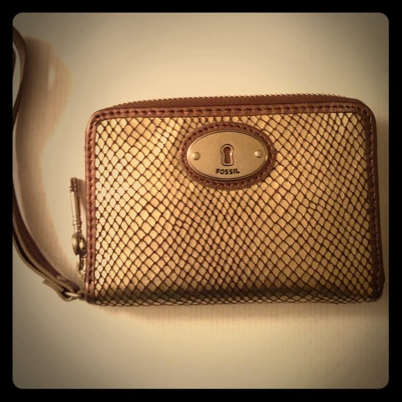 Bronze Fossil Multi-Function Wristlet