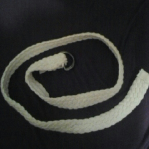 White braided rope belt