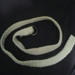 White braided rope belt