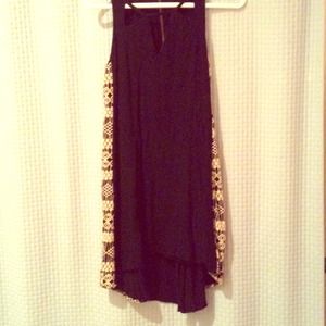 Short high low triangle neck cut out loose dress