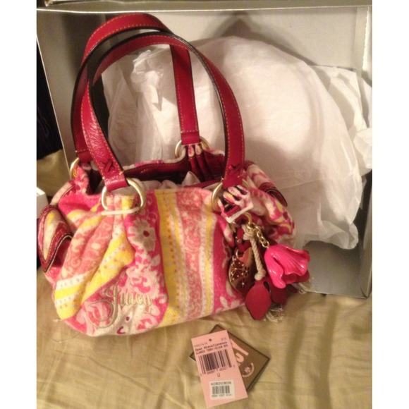 Juicy Couture Terry pink paisley handbag