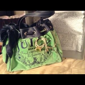 Juicy Couture Green Velour daydreamer handbag