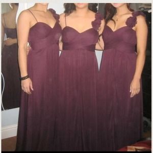 Bridesmaid gown. Flower strap
