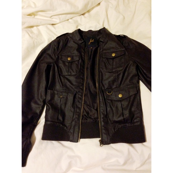 Brown Faux Leather Jacket