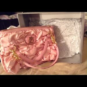 Juicy Couture pink&gold Hearst ruched hobo bag