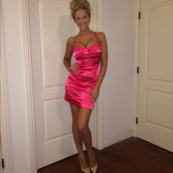 Reserved!!! Hot pink curve hugging dress