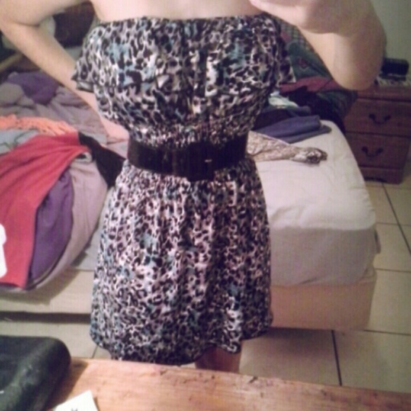Blue and black cheetah dress.