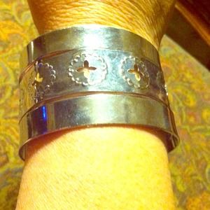 Silver cross cuff