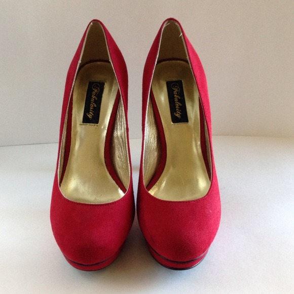 Red Suede pumps