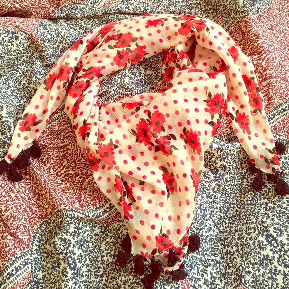 Frilly Floral Scarf