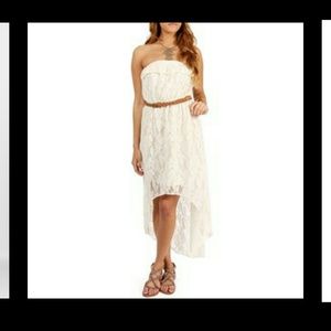 Trixxi Dresses & Skirts - Macys White Lace Hi-Low Strapless dress Trixxi Dresses & Skirts - Macys White Lace Hi-Low Strapless dress