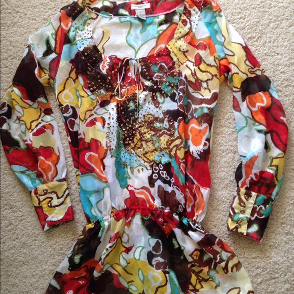 Sheer multicolor top, beautiful!