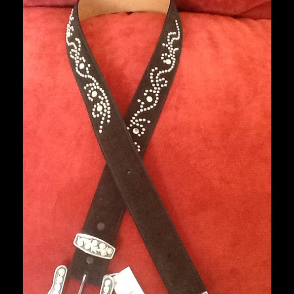 Justin By Brighton Blk Suede Belt Sz-36 NWT!!!
