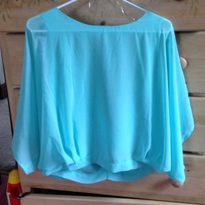 Baby Blue Sheer Top
